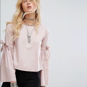 Free People Ballet Pink So Obviously Yours Top NWT